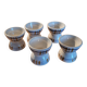 5 devil's egg cups in earthenware, Poitou model from Sarreguemines.