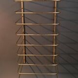 Porte vinyles en laiton doré mural ou à poser 1960/1970.