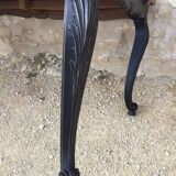 Table de style Louis XV en acajou relookée dessus bois naturel