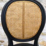 Chair wood medallion canned back