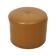 Pouf rond vintage en similicuir skaï marron camel