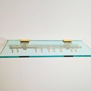 Brass and Glass R14G Wall-Mounted Coat Rack from Peter Ghyczy, 1980s