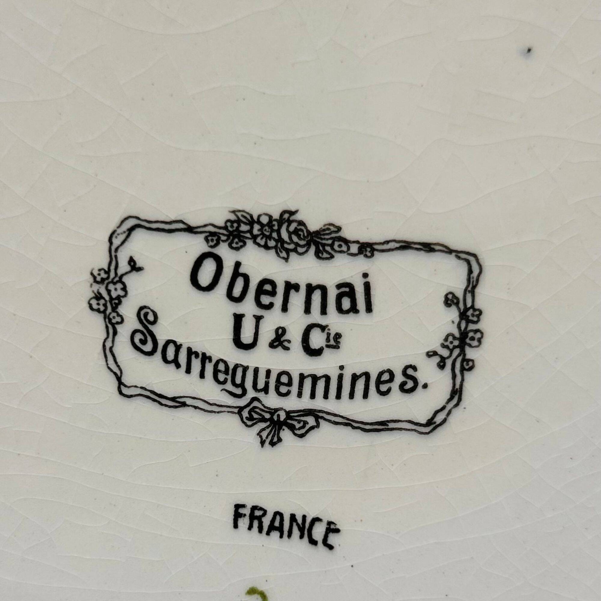 Set of 2 "Obernai" dishes from the Sarreguemines pottery.