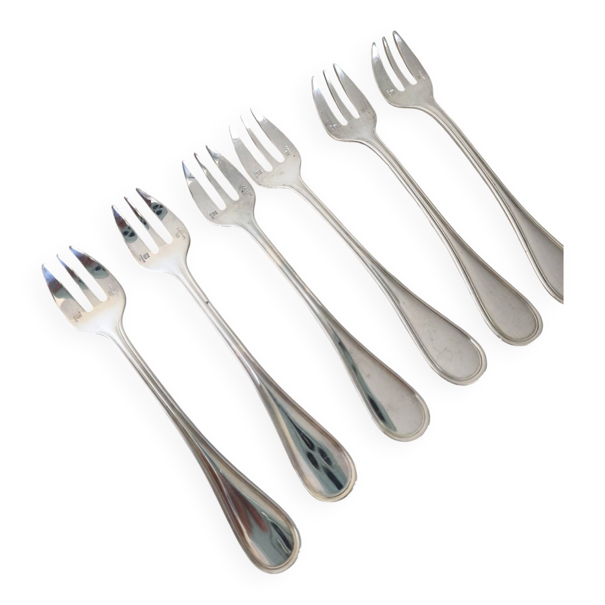 Set of 6 cake forks Christofle model Albi