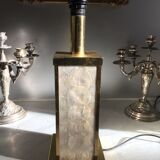 Lampe de table laiton et nacre italien 1970