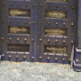 Old Indian door in old teak, piece and patina of origin