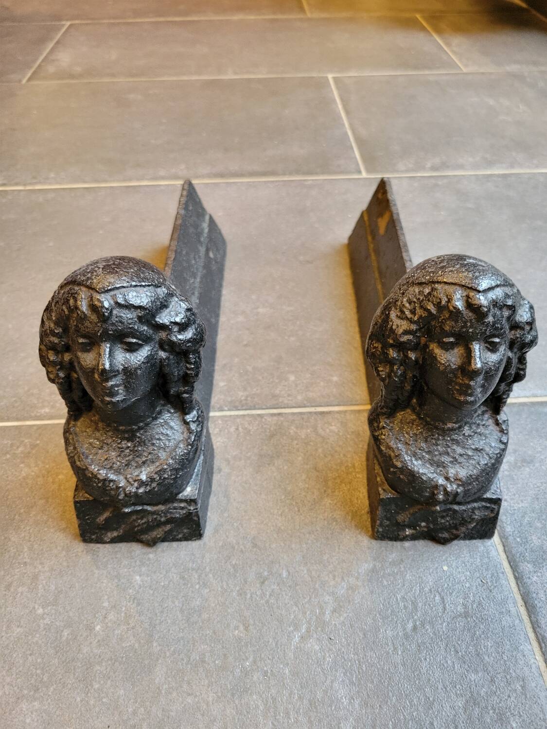 Cast iron andirons