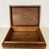 Carved wooden box