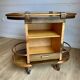 Bar cart / Vintage Art Deco service trolley – Wood and copper