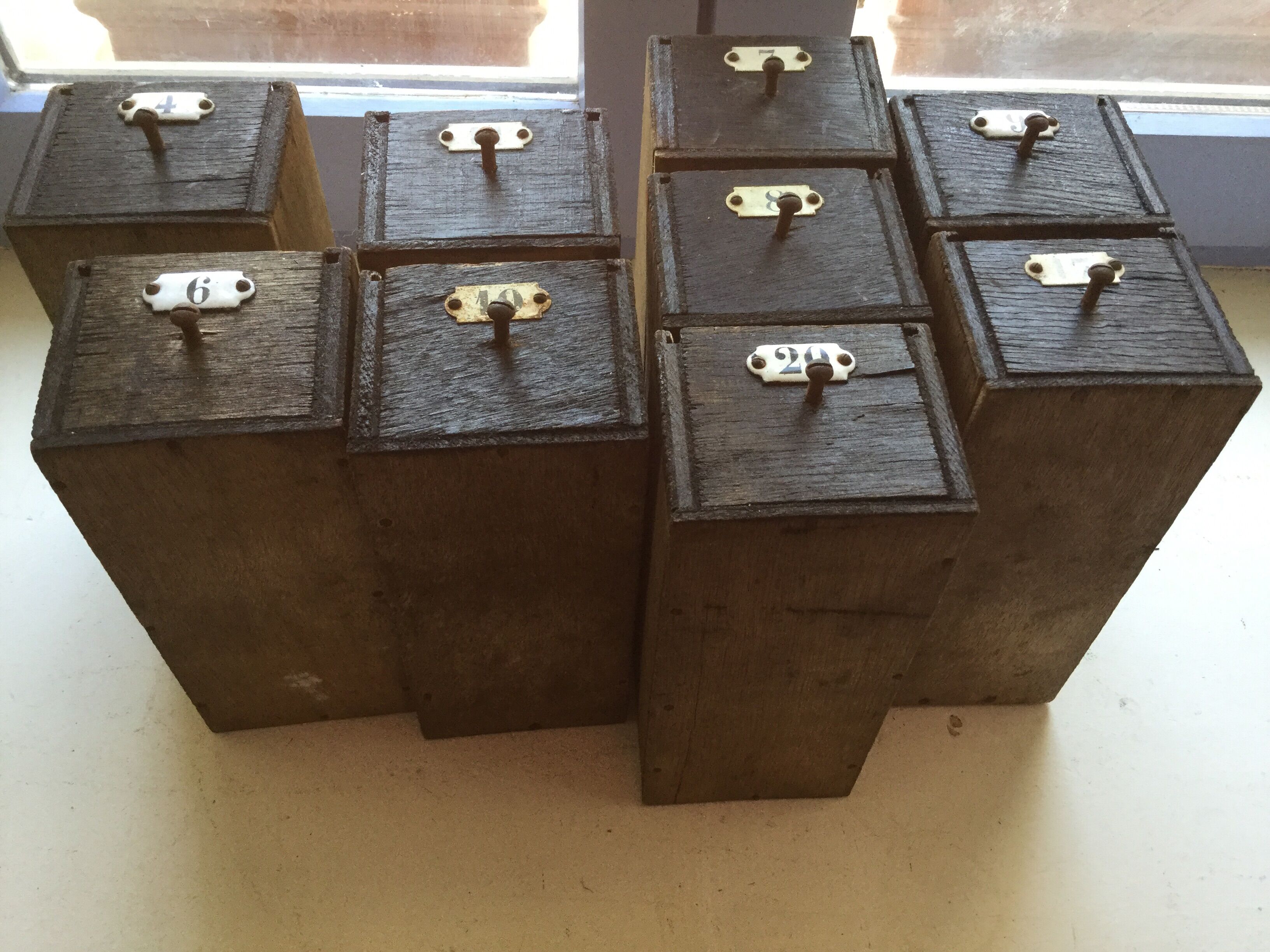 Vintage wooden boxes 50s