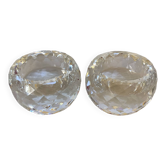 Pair of diamond point candlesticks