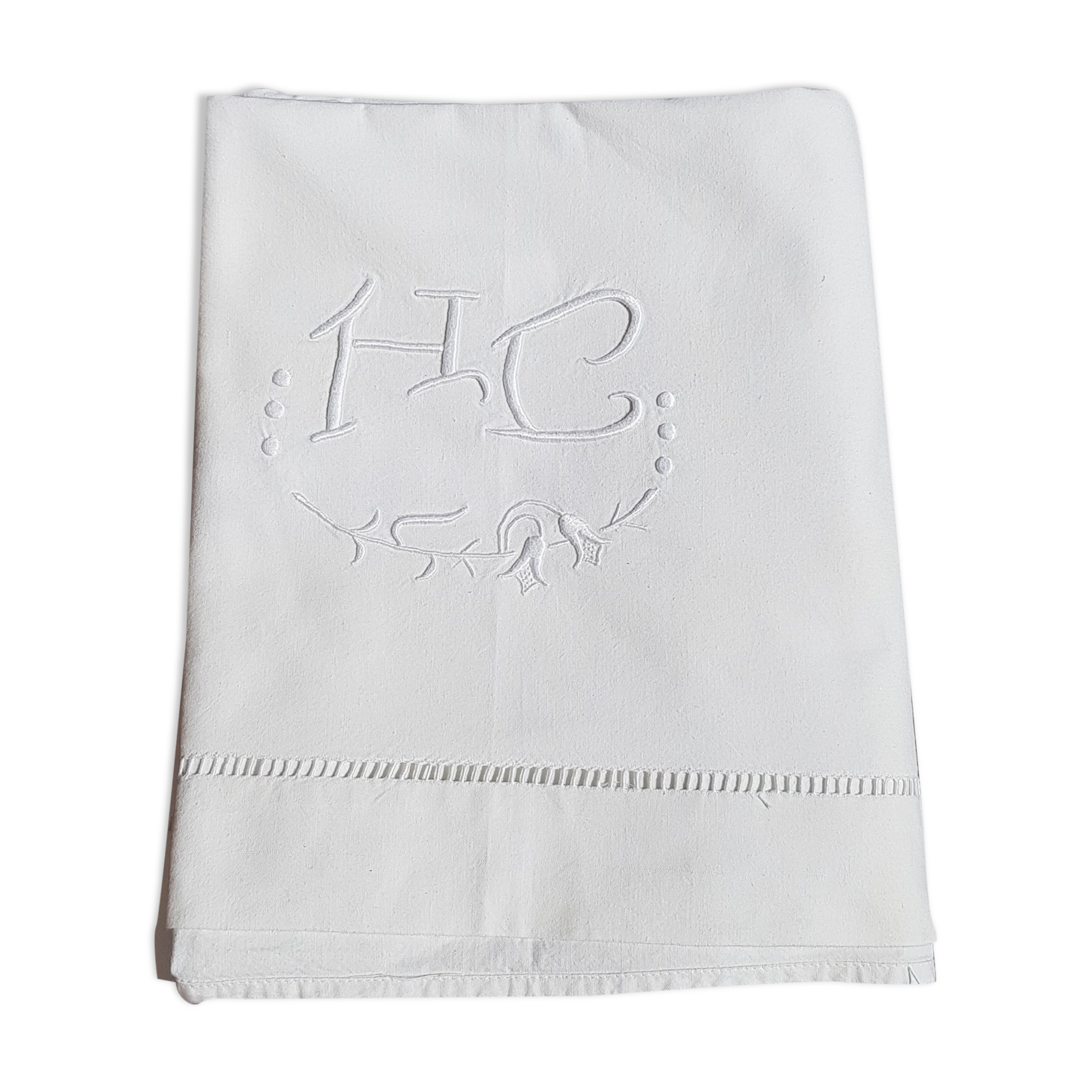 Embroidered HC monogram sheet