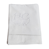 Embroidered HC monogram sheet