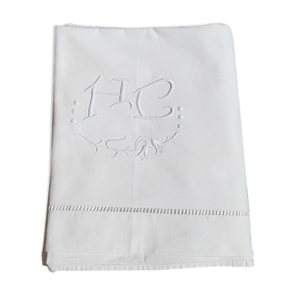 Embroidered HC monogram sheet