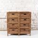 Wicker and rattan chest of drawers with 8 drawers