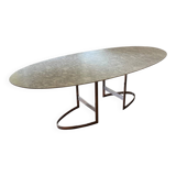 Oval table designed by Vittorio Introini, published by the Fratelli house.