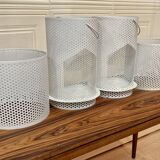 Set of 2 large metal candle holders in scandinavian design.