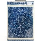 Boîte à thé ancienne chinoise en porcelaine blanc bleu