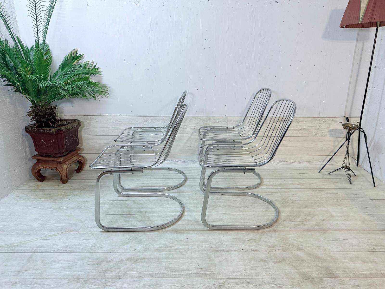 4 chrome chairs