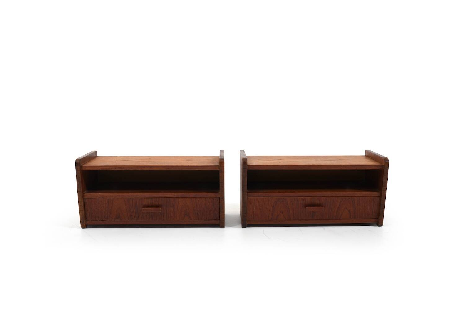 Danish Wall Mounted Nightstands in Teak 1960s