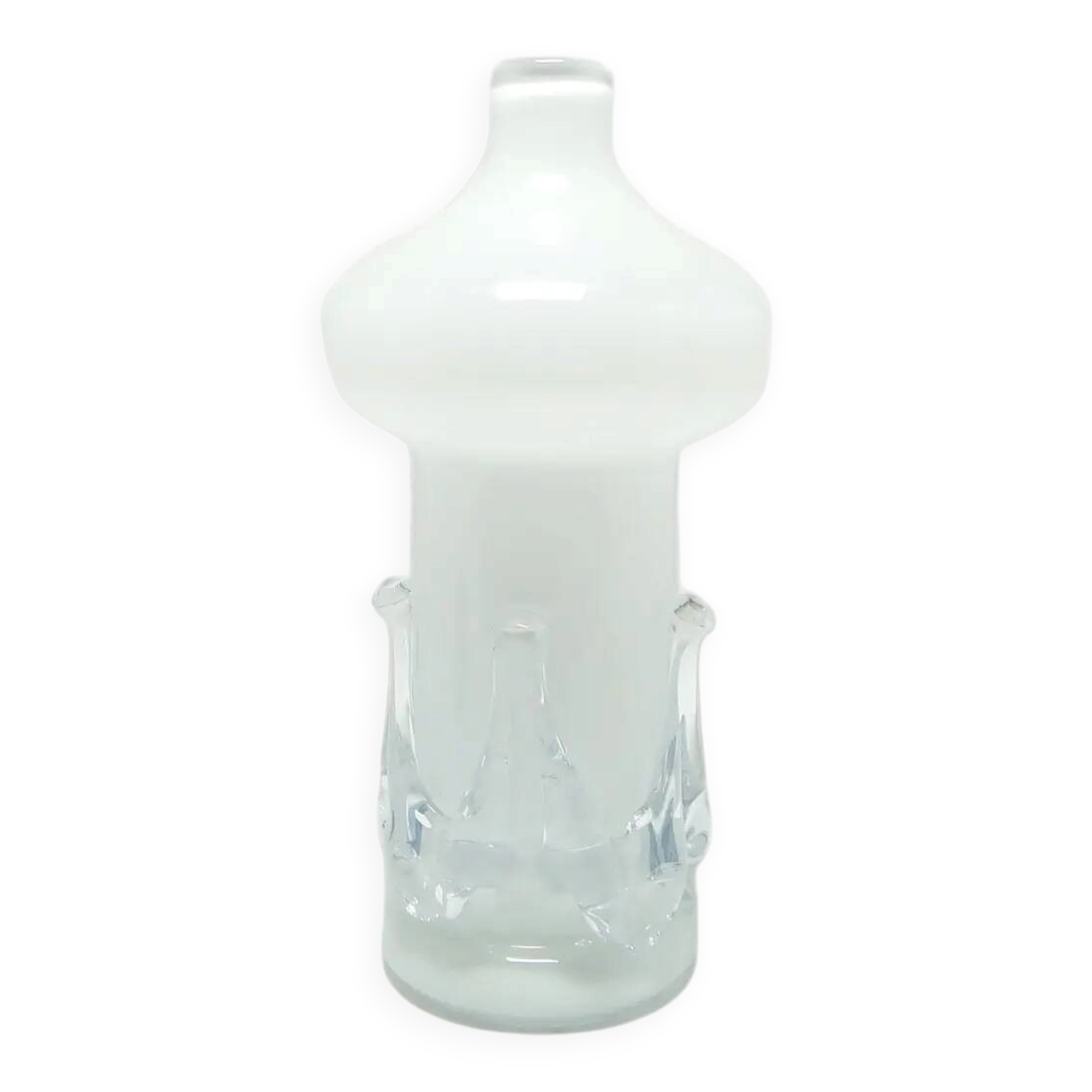 Modernist vase, ivory white glass, Poland, 1970s.