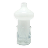 Vase moderniste, verre blanc ivoire, Pologne, années 1970.