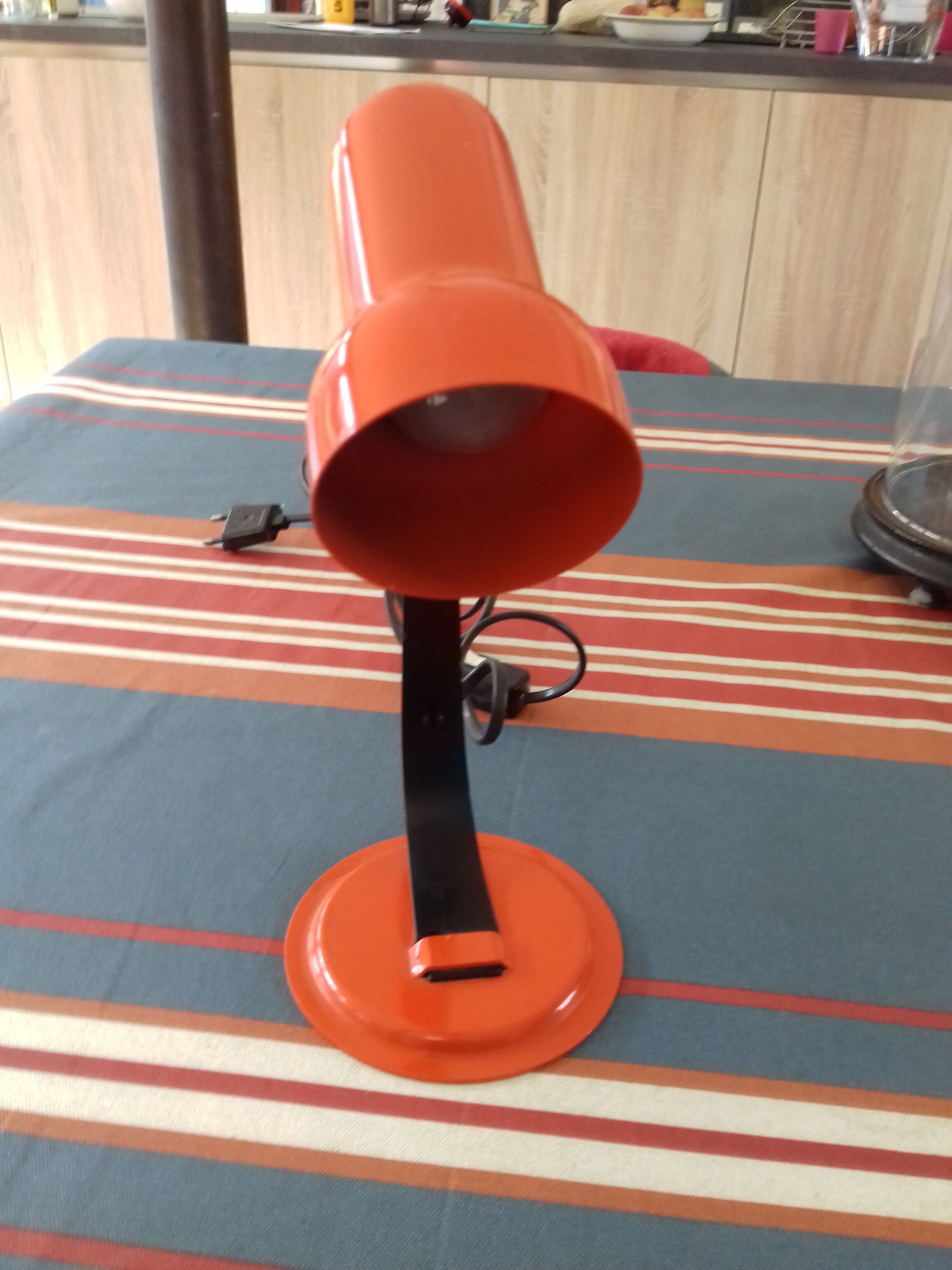 Desk lamp metal orange 70' vinatge indus