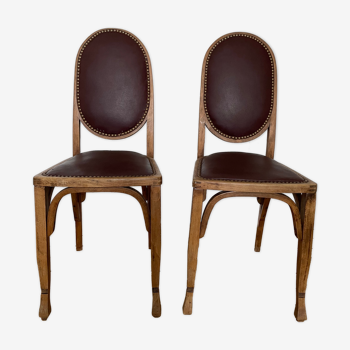 Lot de 2 chaises de bistrot Baumann anciennes