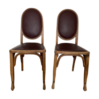 Set of 2 antique Baumann bistro chairs