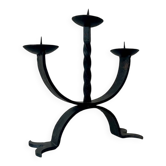 Brutalist wrought iron chandelier with three lights