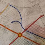 Vintage map of the development project of La Défense / Paris