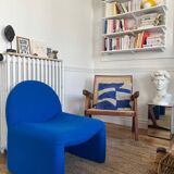 Chauffeuse atal en laine bleue  vintage