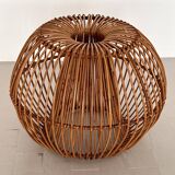 Bamboo Stool with new cushion, 1960s