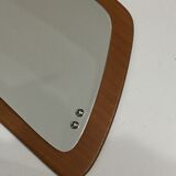 Scandinavian mirror in free-form teak