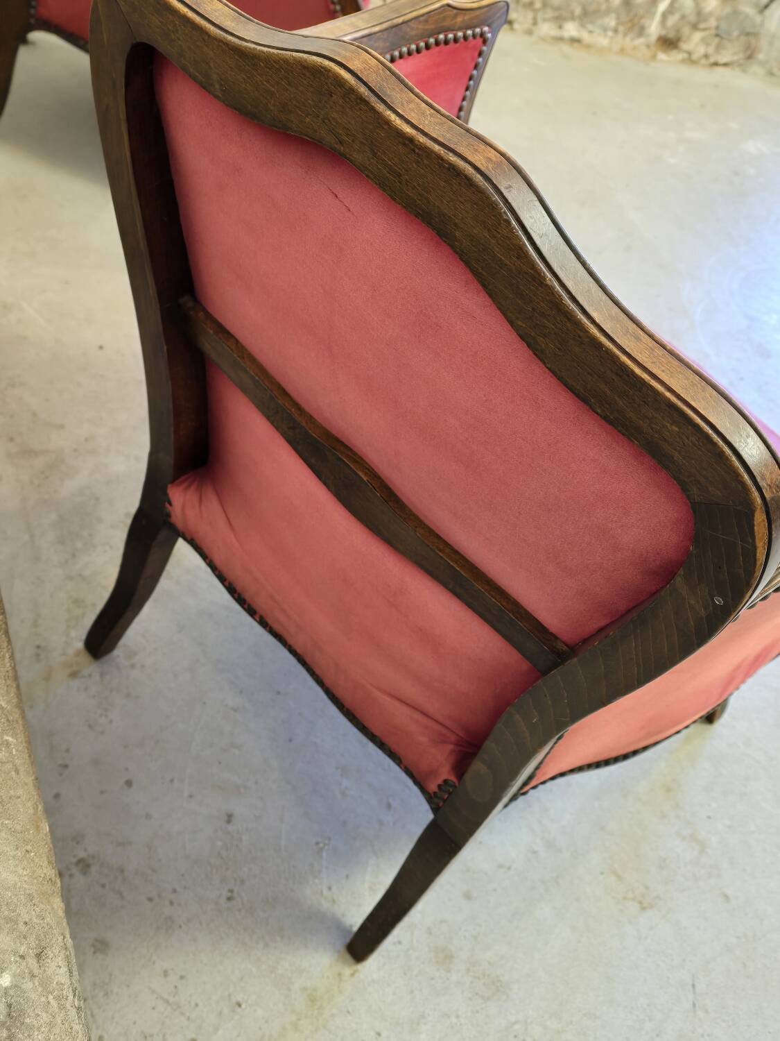 Pair of Louis XV style bergere chairs