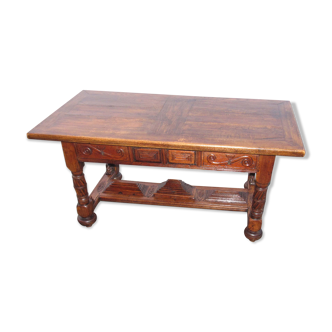 Table - Carved solid oak desk
