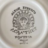 Set of 2 Spanish White Alfar Etrusco Cups and Saucers