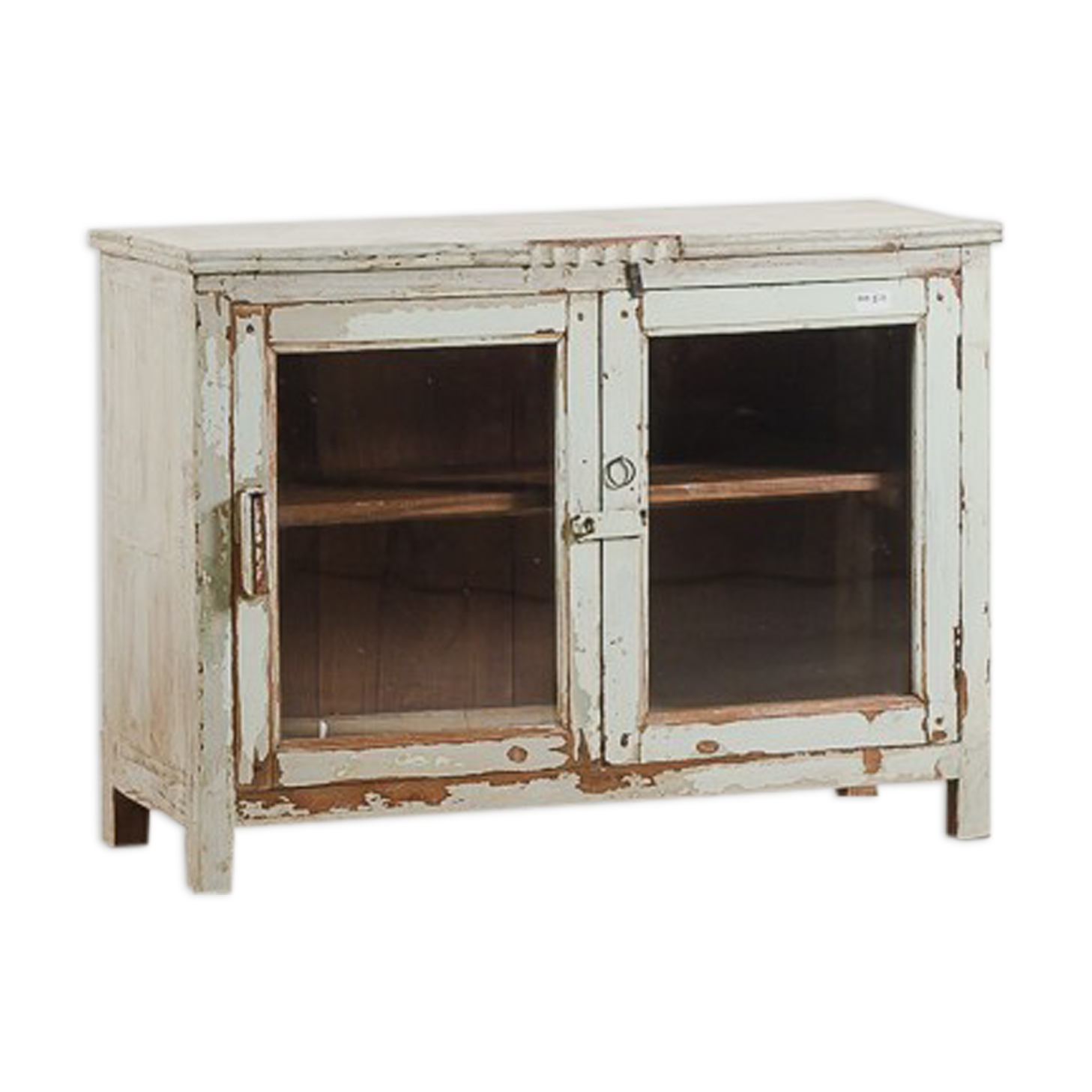 Meuble vitrine patine verte