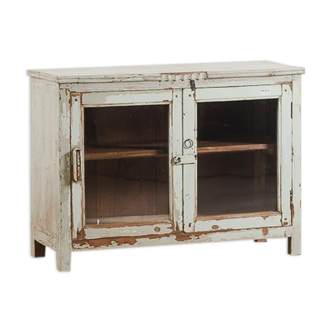 Meuble vitrine patine verte