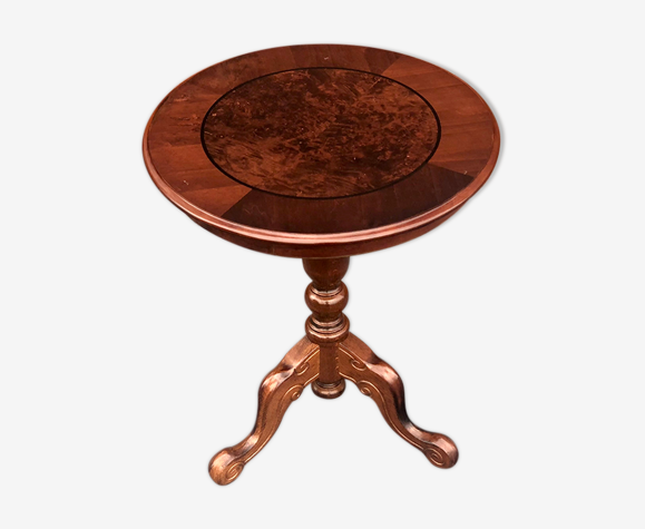 Table d’appoint en noyer table à vin table incrusté de carottes