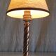Table lamp in gold metal with clip-on shade - mid 20th century
