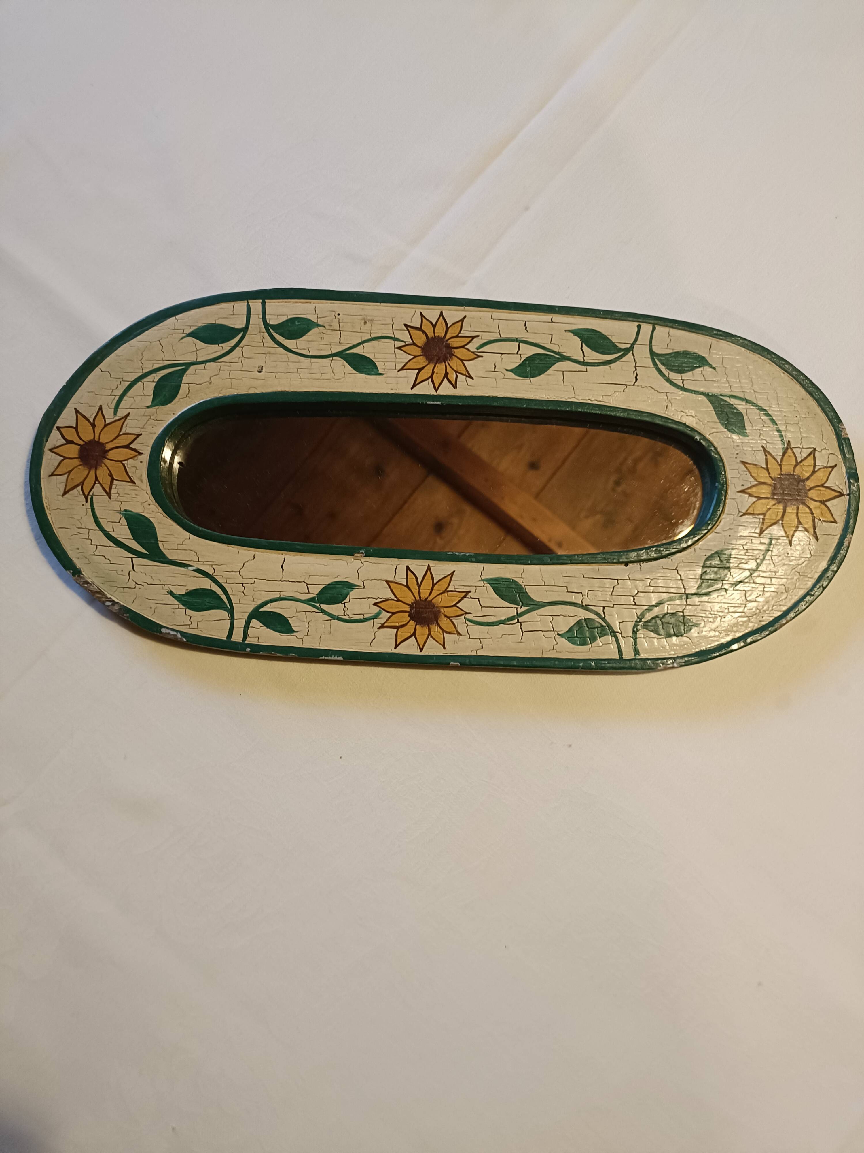 Painted wooden mirror
