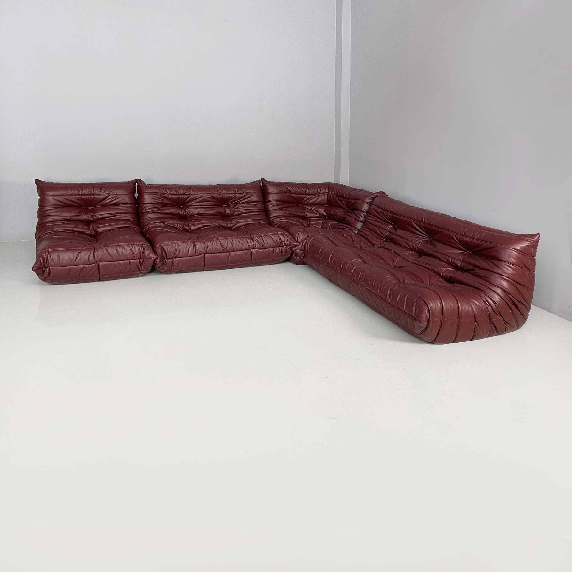 Modern French Togo leather sofa