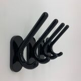 Set of 4 con & con Italian black wall coat / towel hangers , 1970’s