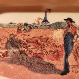 Obernai compartment dish Sarreguemines signed Loux