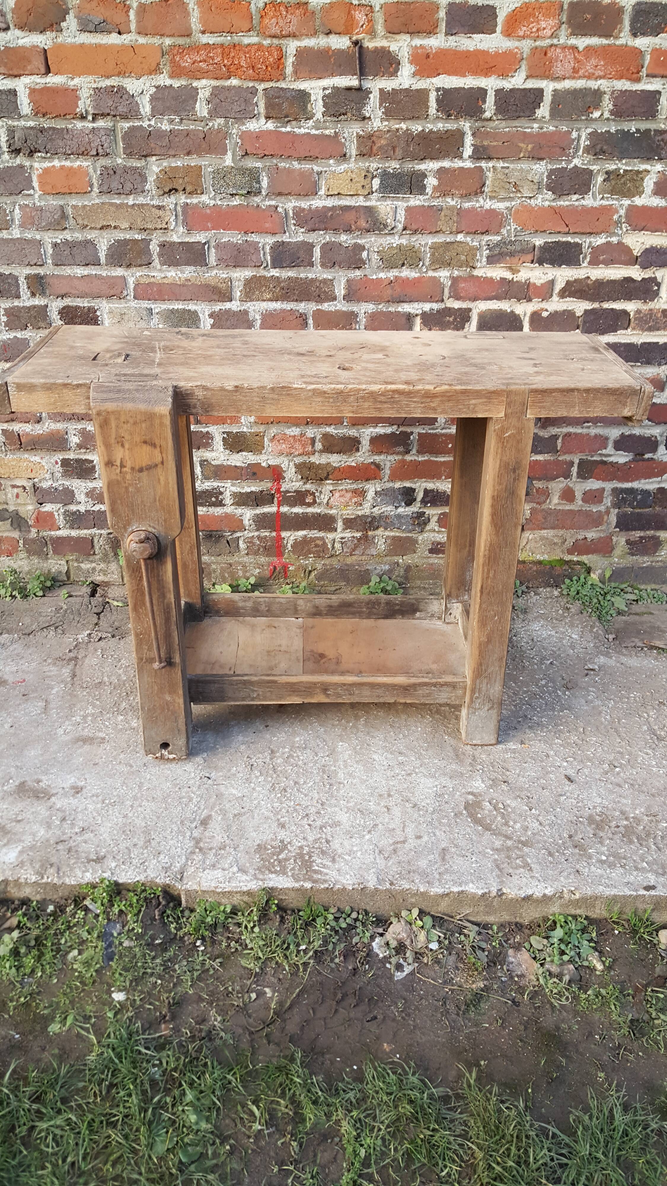 Small built old wooden 1950 IDEAL entrance console