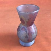 Piedouche vase Glass paste shades of lilac and yellow on a blue background