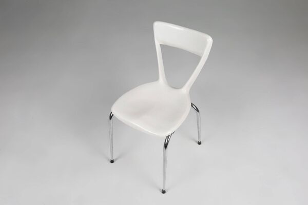 Chaise de salle à manger Gilac blanche vintage, années 1960