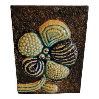 Wall relief produced at Soholm Bornholm Denmark in the 1970s, motif "flower"