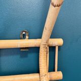 Rattan coat rack